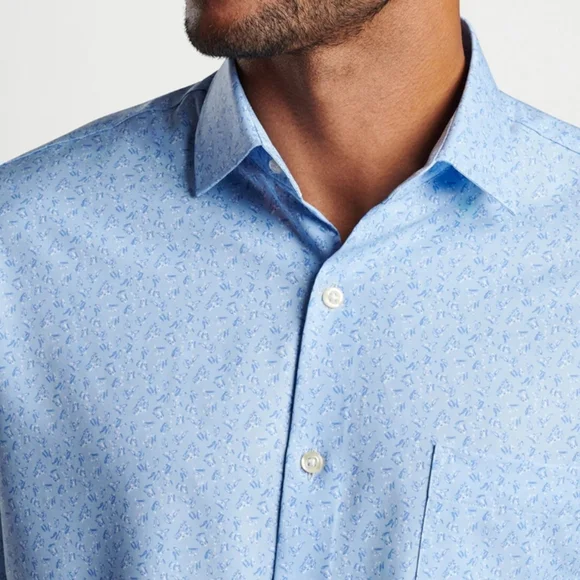 Peter Millar Feeling Koi Performance Shirt in Cottage Blue - Picture 4 of 11